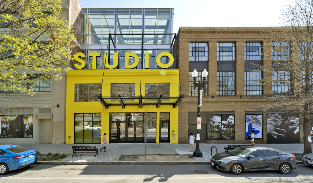 Studio Theatre - Yellow Exterior Studio Sign Street View Forrester Construction