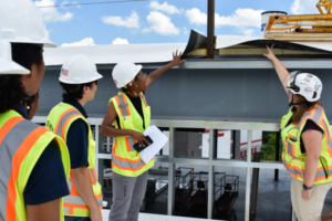 Forrester Construction intern and project manager giving site tour