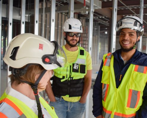 Forrester Construction Catalyst MOB Intern (Shamar Thomas) with Team Members and President Kristin Prudhomme