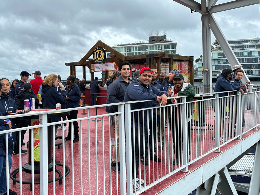 Forrester Construction Interns (Grady Espinol and Christian Alvarado) with Project Engineer at 2023 Washington Nationals Game