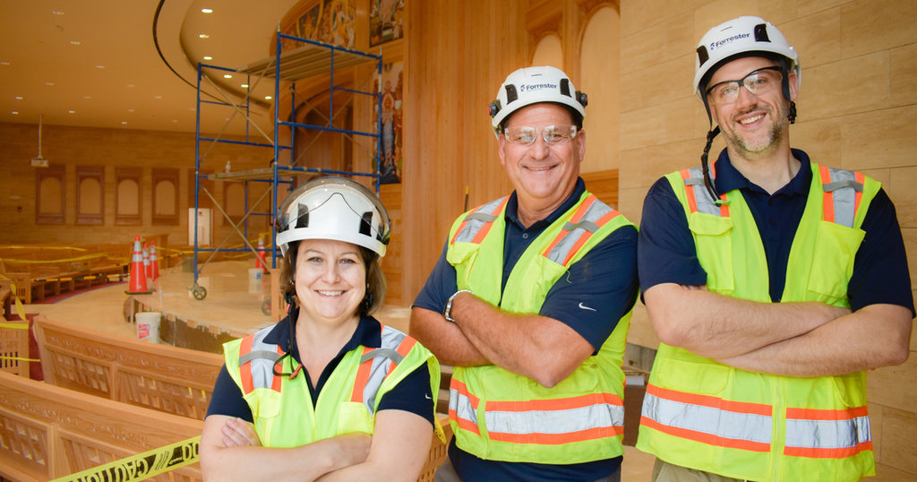 Forrester Construction Senior Leaders Kristin Prudhomme John Shumar and Mark Rolfs