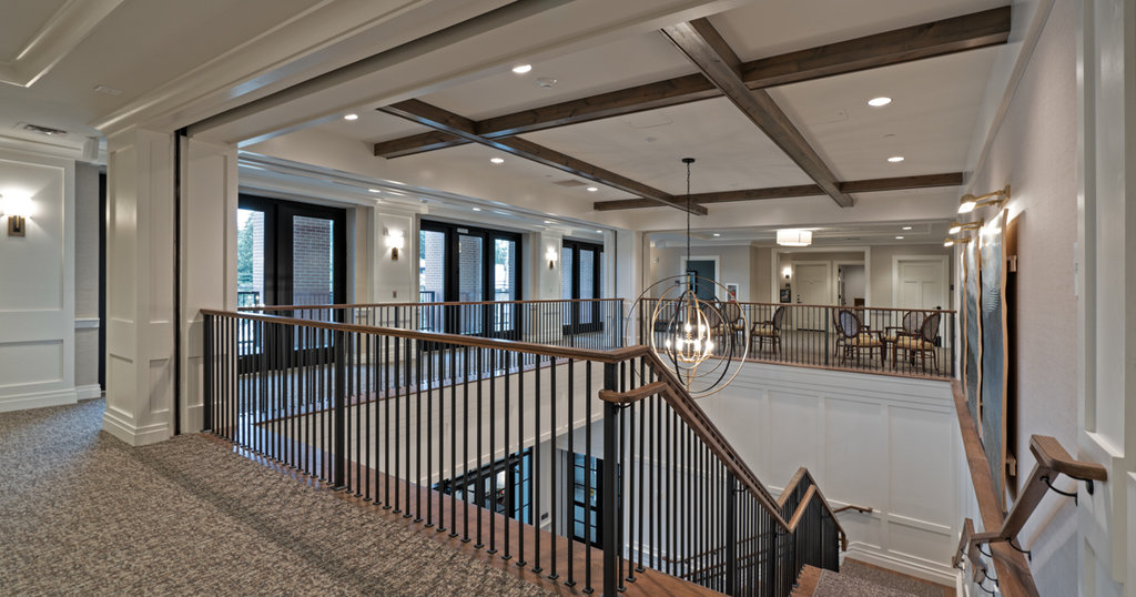 Sunrise of Vienna Final Photo of grand stair case Area - Ken Wyner Photography - Forrester Construction Company