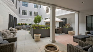 Sunrise of Vienna Final Photo of Interior Terrace Area - Ken Wyner Photography - Forrester Construction Company