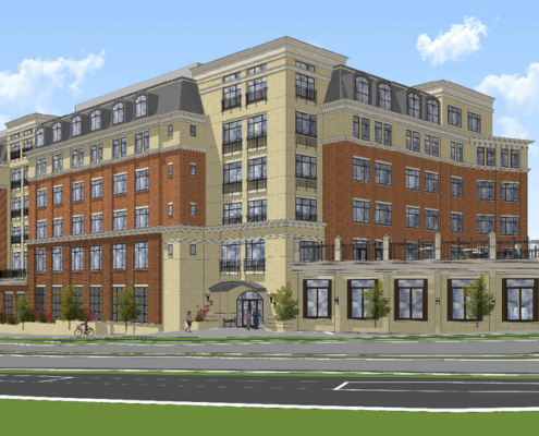 Kensington Senior Living is building a 116-unit facility (rendering of building)